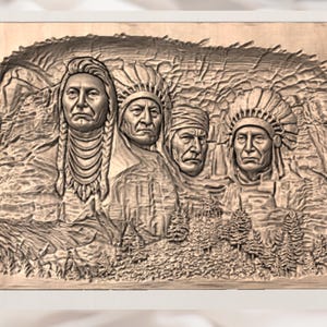 Native Chiefs Cliff Portrait STL view 3