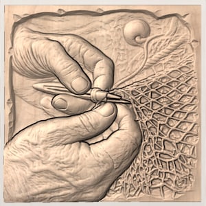 Fishing Net Repair Relief STL view 3