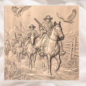 Old West Town 3D Relief STL view 2