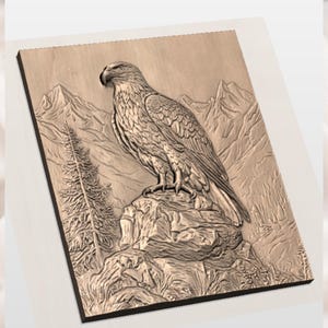 Bald Eagle STL Relief view 2