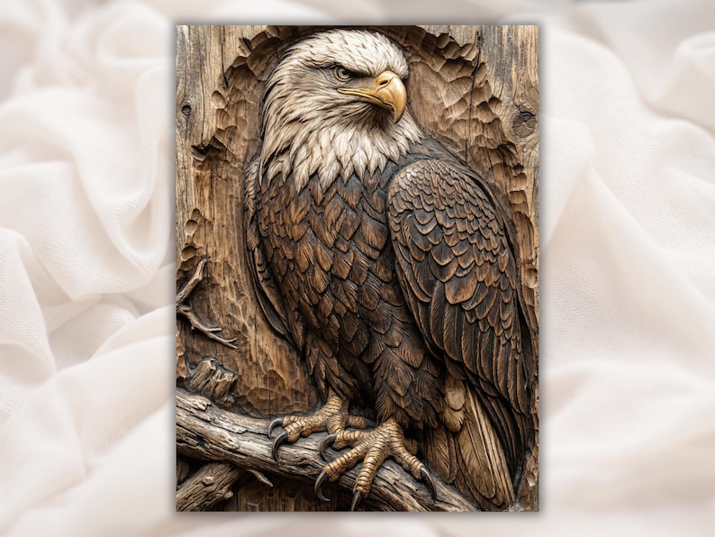 Bald Eagle 3D Relief STL