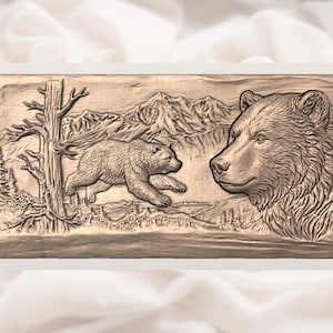 Grizzly Bear Bas Relief STL view 3