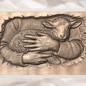 Lamb Hug Relief STL view 3