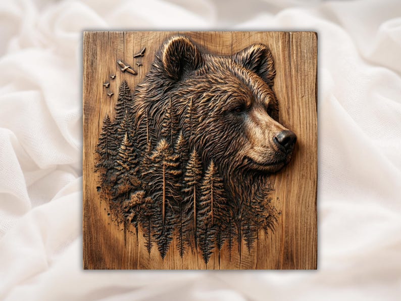 Bear Head 3D Relief STL
