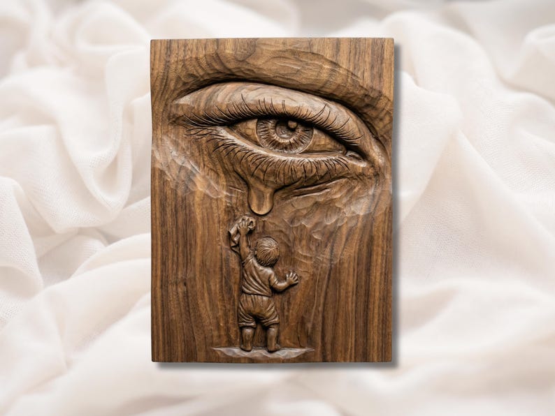 Giant Eye & Child 3D Relief STL