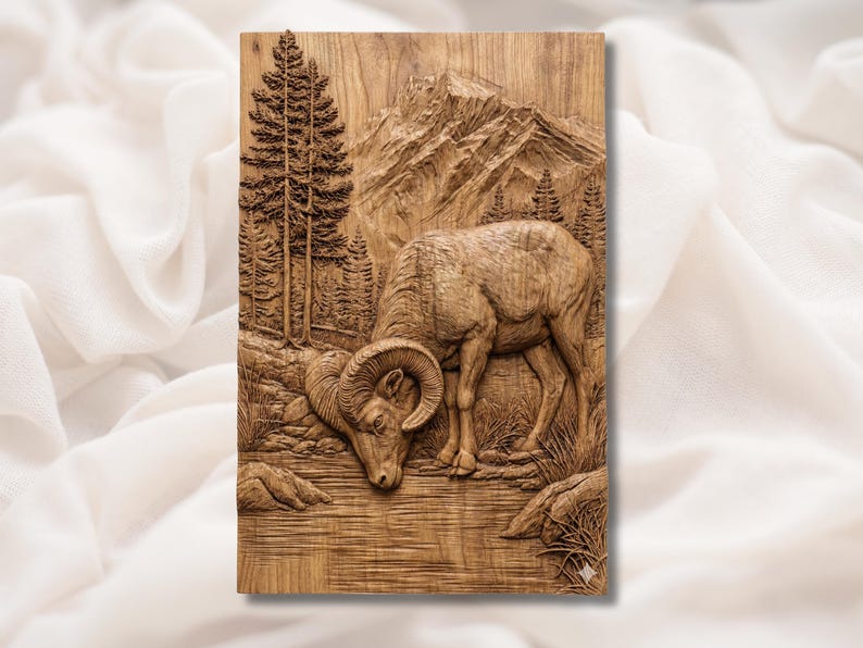 Bighorn Sheep 3D Relief STL