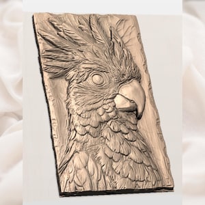 Parrot Head Relief STL view 2