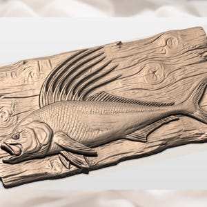 Roosterfish 3D Relief STL view 3
