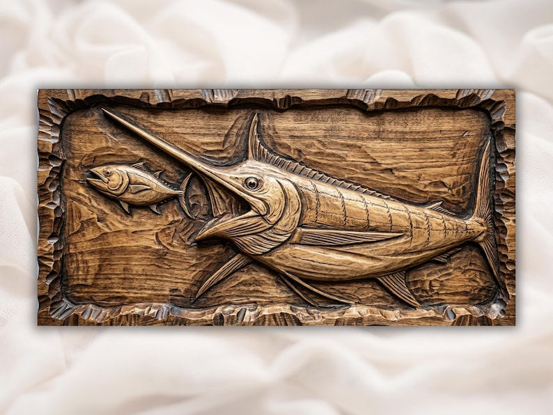 Marlin Swordfish Fishing Relief STL