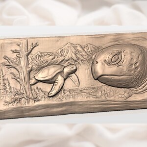 Sea Turtle Relief STL for CNC view 2
