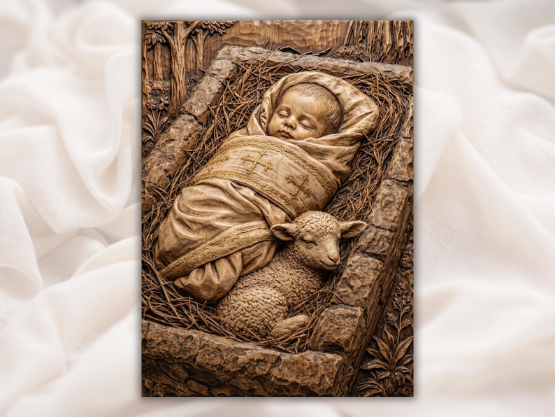 Nativity Baby Jesus 3D Relief STL for CNC Router