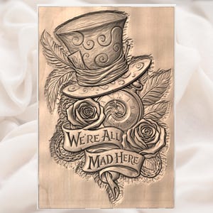 Mad Hatter Quote 3D Relief STL view 3