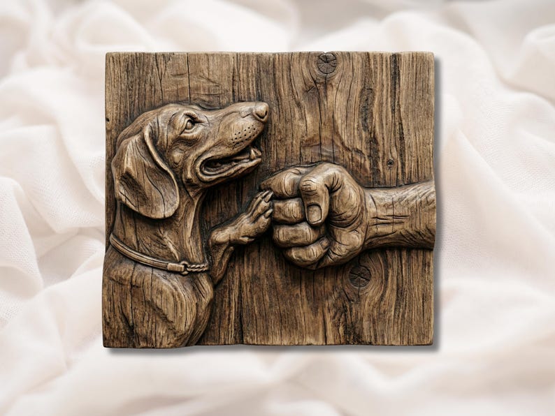 Dog Paw Handshake 3D Relief STL