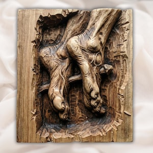 Crucifixion Nails Hands Relief STL view 1