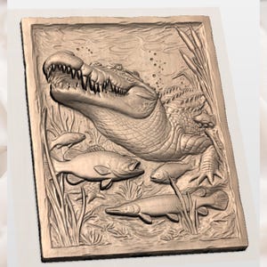 Alligator Swamp 3D Relief STL view 3