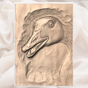 Goose Head Relief STL view 3