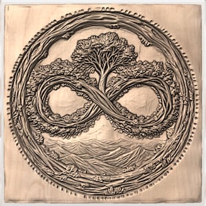 Infinity Tree of Life 3D Relief STL for CNC Router view 3