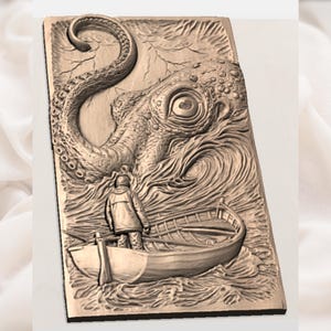 Kraken STL Relief view 2