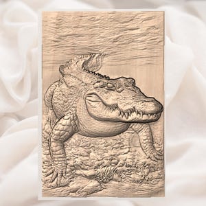 Alligator 3D Relief STL view 2