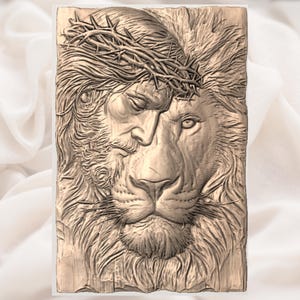 Jesus Lion Relief STL view 2