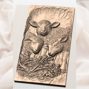 Lamb Trio Relief STL view 2