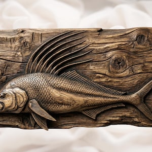 Roosterfish 3D Relief STL view 1