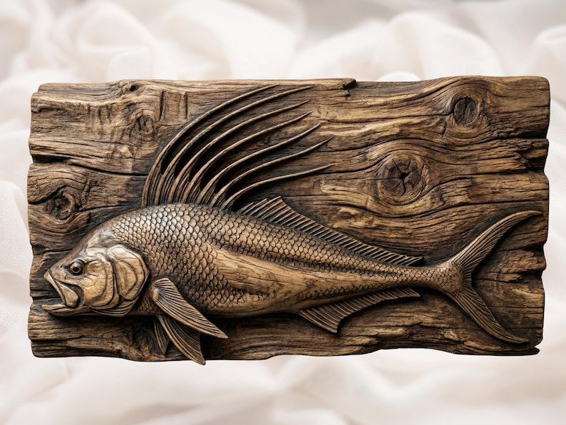 Roosterfish 3D Relief STL