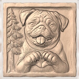 Pug Dog STL view 2