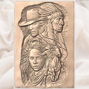 Western Native Collage STL view 2