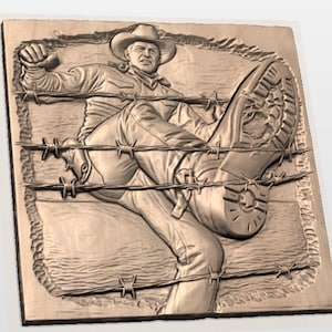 Cowboy Barbed Wire Relief view 2