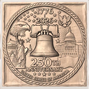 American 250 Anniversary Bas Relief STL view 3