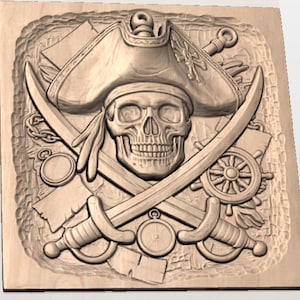Jolly Roger Pirate STL view 2