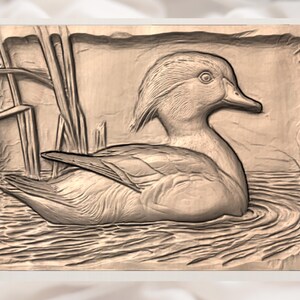 Wood Duck Relief STL view 2