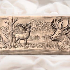 Buck Deer Bas Relief STL view 3