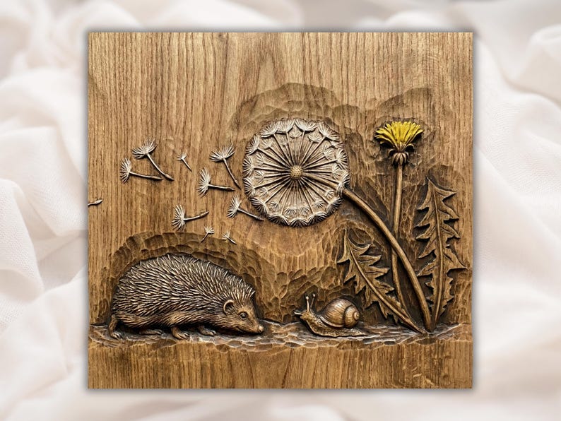 Hedgehog Nature 3D Relief STL