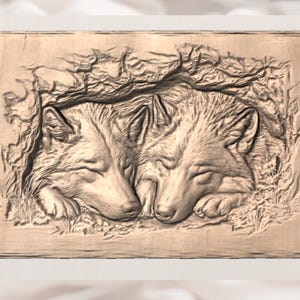 Wolf Couple 3D STL File view 2