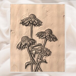 Wildflower 3D Relief STL view 2