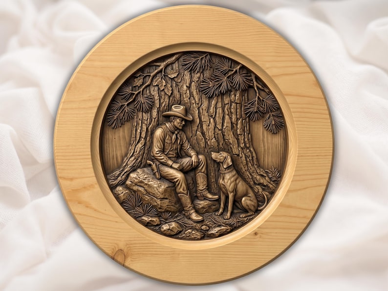 Cowboy and Dog Relief STL