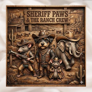 Sheriff Paws STL File view 1
