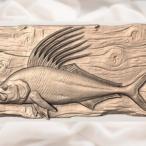 Roosterfish 3D Relief STL view 2