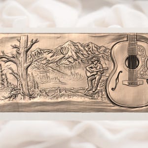Western Guitar Relief STL view 2
