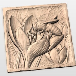 Honey Bee Crocus STL view 2