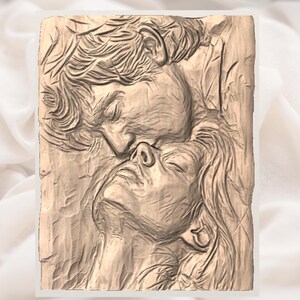 Romantic Couple 3D Relief STL File view 2