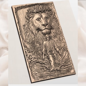 Lion of Judah 3D Relief STL view 3