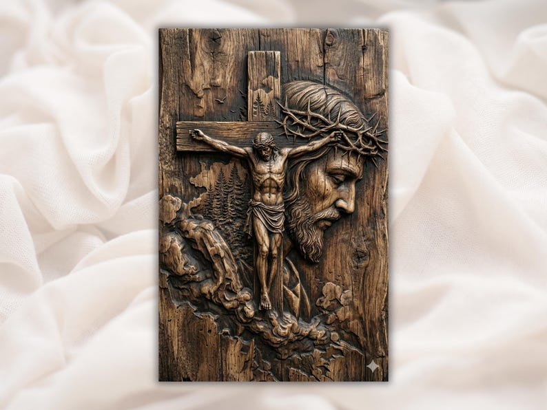 Jesus Crucifixion 3D Relief STL