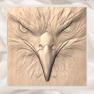Eagle Head 3D Relief STL view 2