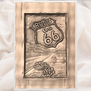 Route 66 3D Relief STL File view 3