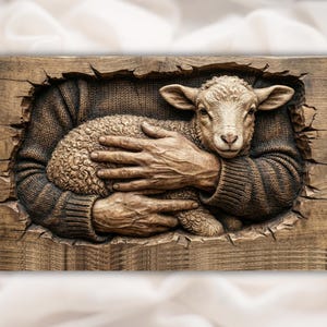 Lamb Hug Relief STL view 1