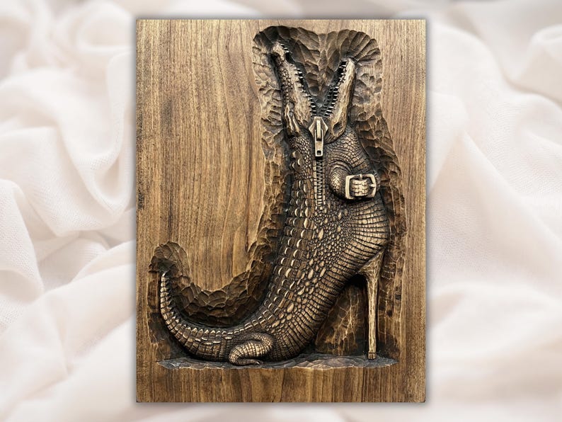 Crocodile Zipper 3D Relief STL