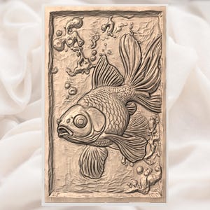 Goldfish 3D Relief STL view 3